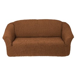Чехол на трехместный диван без оборки, коричневый