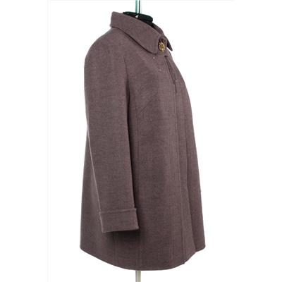 01-10884 Пальто женское демисезонное валяная шерсть темно-сиреневый