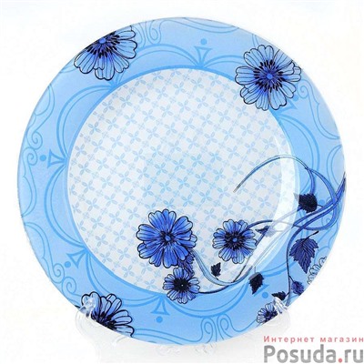 Тарелка столовая мелкая House & Holder "Blue Flowers", D=25 см арт. S3010F105