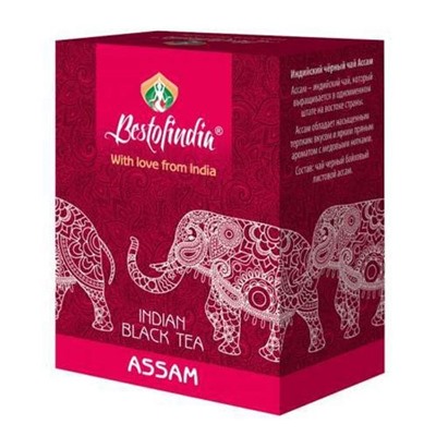 Чай ASSAM INDIAN BLACK TEA черный индийский листовой  Bestofindia 100г