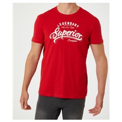 Rotes T-Shirt X-Mail, Rundhalsausschnitt