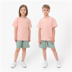 Костюм детский (футболка, шорты) MINAKU цвет бежевый/ олива, рост 98 см