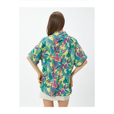 Гавайская рубашка с короткими рукавами и карманами 3SAK60384PW