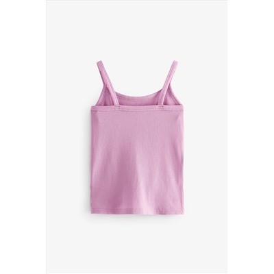 Grey/Pink/White Rib Cami Vest 3 Pack (2-16yrs)