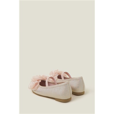 Angels By Accessorize Girls Pink Flower Ballet Flats