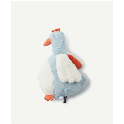 LE DOUDOU POULE BLEU ET ORANGE TOUT DOUX