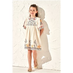 Angel & Rocket Reyna Embroidered Swing Nude Dress