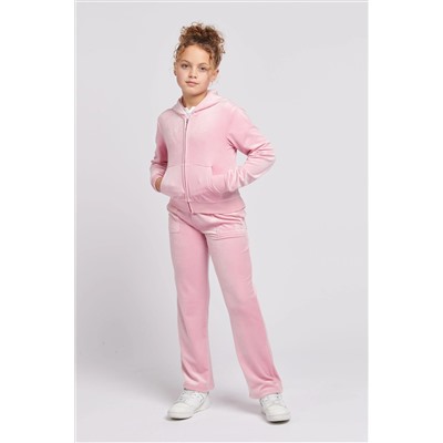 Juicy Couture Girls Pink Tonal Zip Through Hoodie