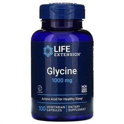 Life Extension, глицин, 1000 мг, 100 вегетарианских капсул