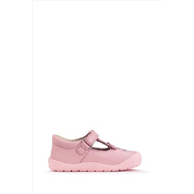 Start Rite Pink Fellow Leather/Cat T-Bar Toddler Shoes