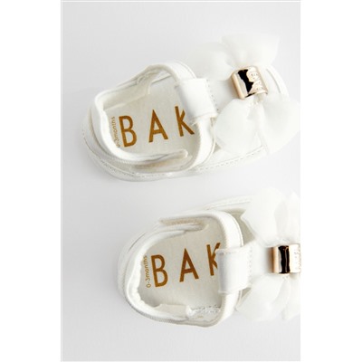 Baker by Ted Baker Baby Girls Ivory Bow Padders Sandals