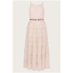 Monsoon Pink Fiorella Ruffle Prom Dress