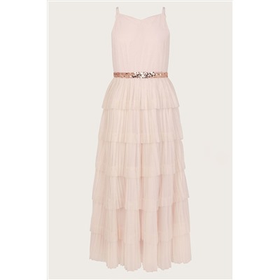 Monsoon Pink Fiorella Ruffle Prom Dress