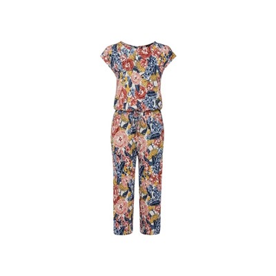 esmara® Damen Leinen-Jumpsuit, 3/4 Länge, mit Schlitz und Knopf im Nacken