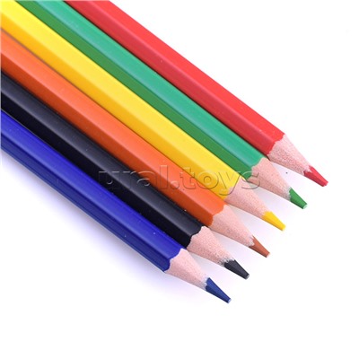 Карандаши цветные пластиковые "Attomex. Dolce Vita" 6 цветов, 2М, диаметр грифеля 2,65 мм, шестигранные, в картонной коробке