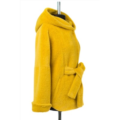 01-10940 Пальто женское демисезонное (пояс) Ворса желтый