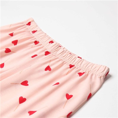 Комплект женский домашний (лонгслив/брюки), цвет серо-розовый, размер 52