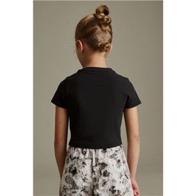 Black Sequin T-Shirt (3-16yrs)