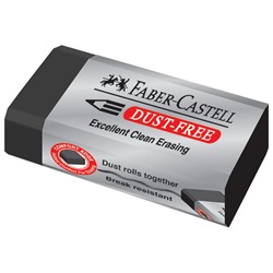 2шт Ластик Faber-Castell "Dust-Free", прямоугольный, картонный футляр, 45*22*13мм, черный
