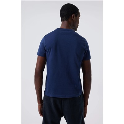 Мужская футболка с круглым вырезом Twingos 4 темно-синяя