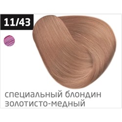 OLLIN color 11/43 специальный блондин медно-золотистый 100мл перманентная крем-краска для волос