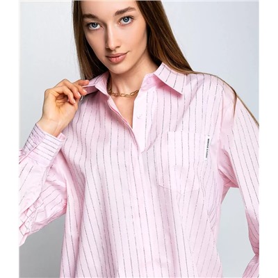 Рубашка #КТ2809, розовый