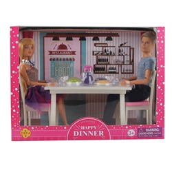 Набор кукол DEFA Lucy "Ужин в кафе" (2 шт., 29 см, стол, аксесс., фиолетовый)