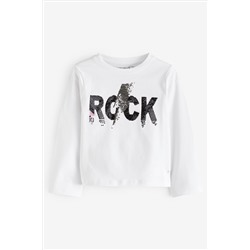 Angel & Rocket Effie Sequin Rock White Top