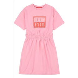 Elle Junior Girls Pink Block Logo Dress