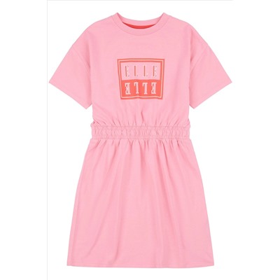 Elle Junior Girls Pink Block Logo Dress