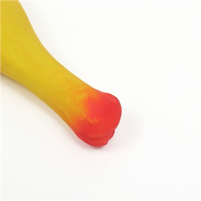 Игрушка пищащая для собак из латекса "Окорок", 15 см, жёлтая/красная