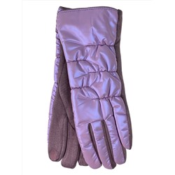 Комбинированные женские перчатки, цвет розово-сиреневый