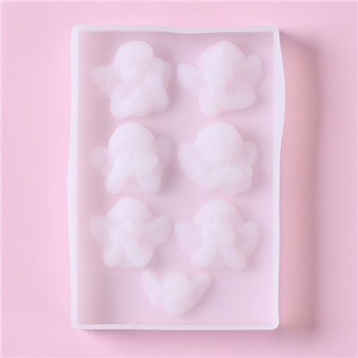Молд Доляна «Ангелочки», силикон, 12,5×8,5×1,5 см, цвет белый