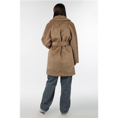 02-3076 Пальто женское утепленное (пояс) Ворса орех