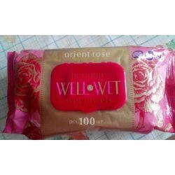 WW-102 Влажные салфетки с крышкой розовые по 100шт./12 Well&Wet ORIENT ROSE
