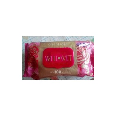 WW-102 Влажные салфетки с крышкой розовые по 100шт./12 Well&Wet ORIENT ROSE