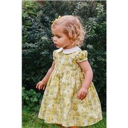 Trotters London Little Yellow Cotton Bunny Dress