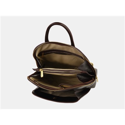 Коричневый кожаный рюкзак с росписью из натуральной кожи «R0023 Brown Утренняя сова»