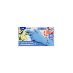 Clean wrap Прочные тонкие перчатки из нитрила без внутреннего покрытия (стандартные, неопудренные, синие) размер М, 100 штук / 12