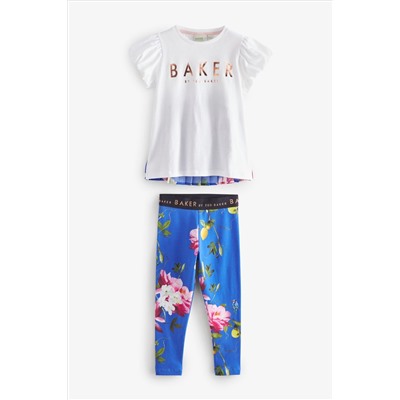 Baker by Ted Baker Blue Pleated T-Shirt And Leggings Set