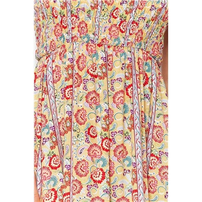 Разноцветное прямое платье макси из тканого полотна с цветочным принтом TWOSS23EL01392