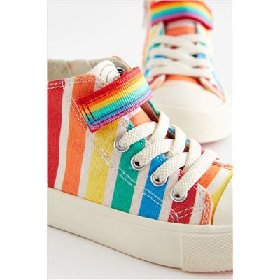 Little Bird by Jools Oliver Rainbow Stripe Canvas Trainers