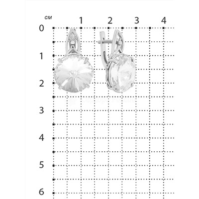 Серьги из серебра с кристаллами Swarovski родированные 925 пробы 0031с-001