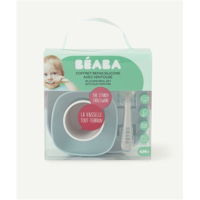 BEABA
COFFRET REPAS EN SILICONE AVEC VENTOUSE BLEU 4M+