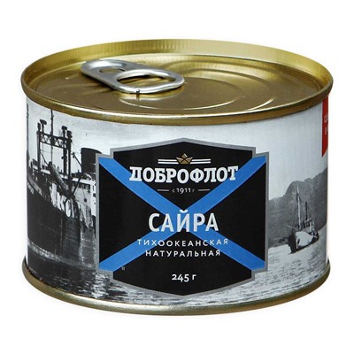 "Доброфлот" Сайра натур. ж/б 245 гр.