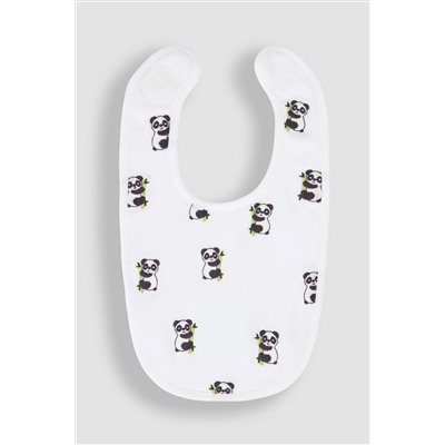 JoJo Maman Bébé Panda Embroidered Bibs