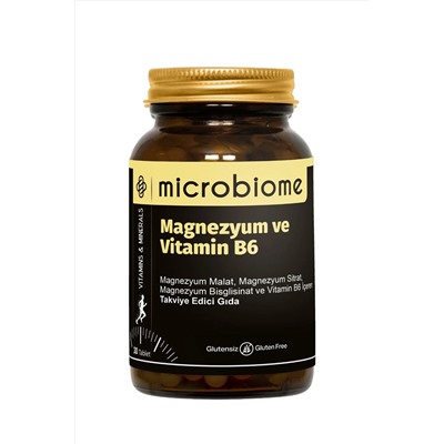 Microbiome Magnezyum Ve Vitamin B6 30 Tablet магний+B6