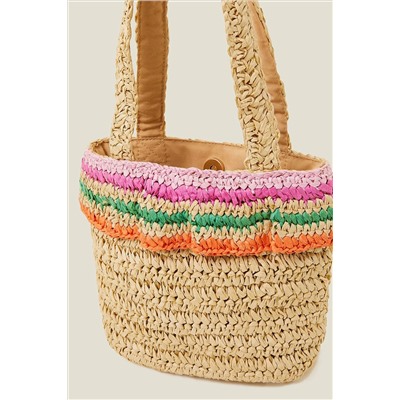 Accessorize Girls Natural Raffia Straw Bag