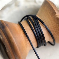 Шнур атласный для кумихимо, цвет черный, 1 мм (уп 4 м)