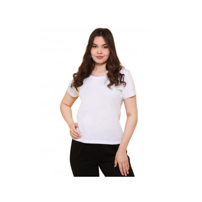 Белый однотонный футболка женская